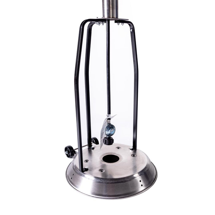 48,000 BTU Propane Patio Heater w/Wheels Stainless Steel - CozeeFlames.com